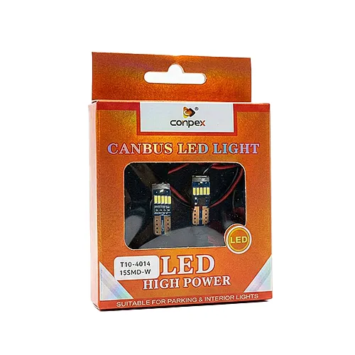 M-233 لامپ 15 SMD سفید چراغ کوچک خودرو T10 کانپکس بسته دو عددی