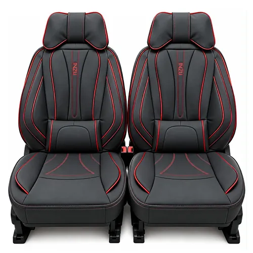 m-475 روکش صندلی طبی VIP پراید 131 و 132 تمام چرم مشکی نوار قرمز